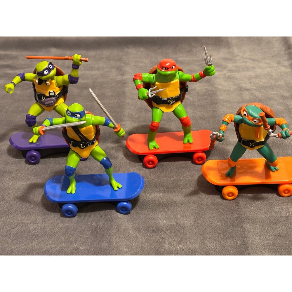Funrise TMNT Mutant Mayhem Skateboard Pull Back Figures Set of 4 2023